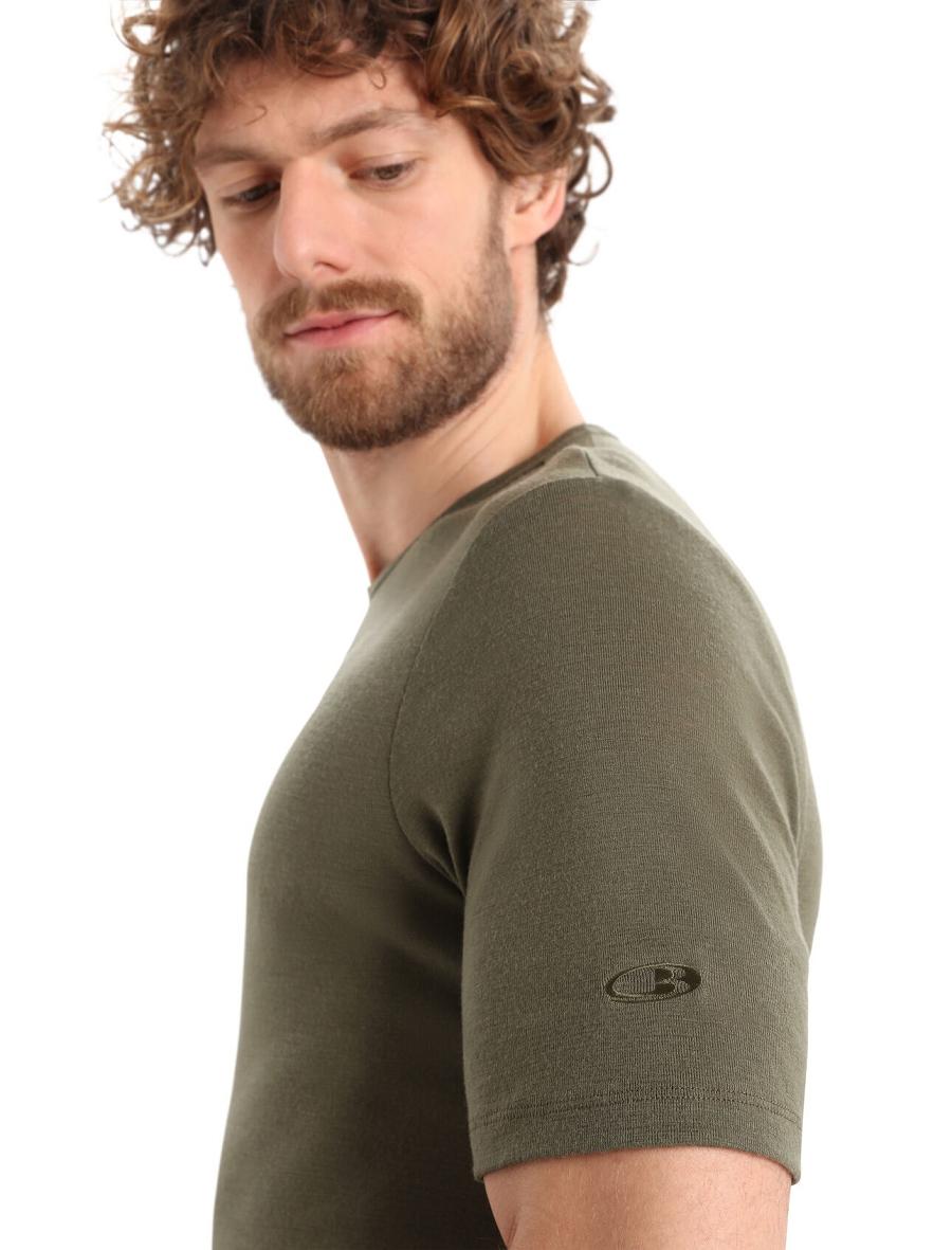 Base Layers Icebreaker Merino 175 Everyday Corta Sleeve Crewe Thermal Top Homme Vert Olive | FR 1377JPQJ